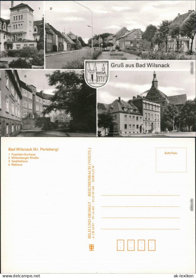 Bad Wilsnack Puschkin-Kurhaus, Ernst-Thälmann-Straße, Goethehaus, Rathaus 1987 - Bad Wilsnack