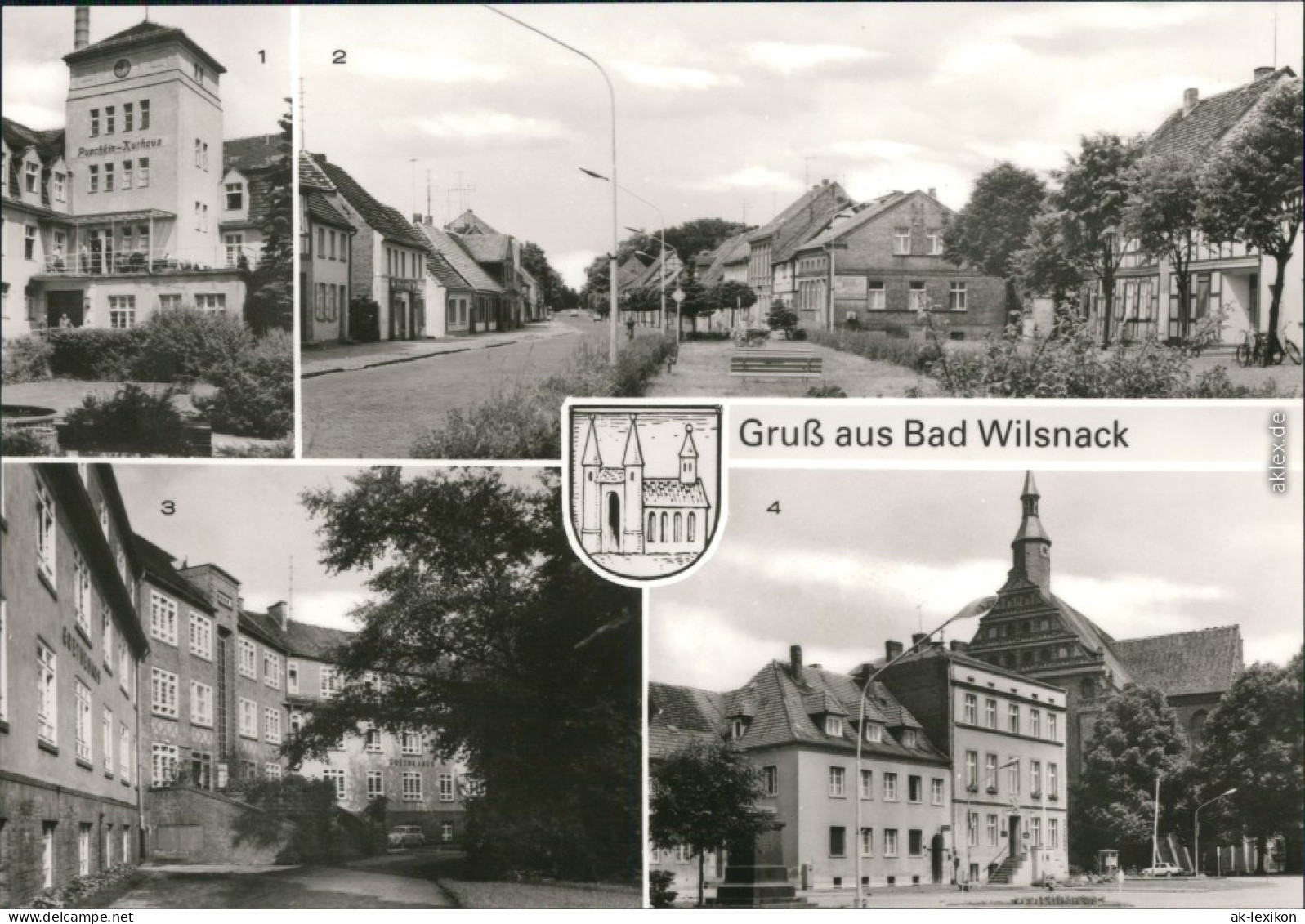 Bad Wilsnack Puschkin-Kurhaus, Ernst-Thälmann-Straße, Goethehaus, Rathaus 1987 - Bad Wilsnack