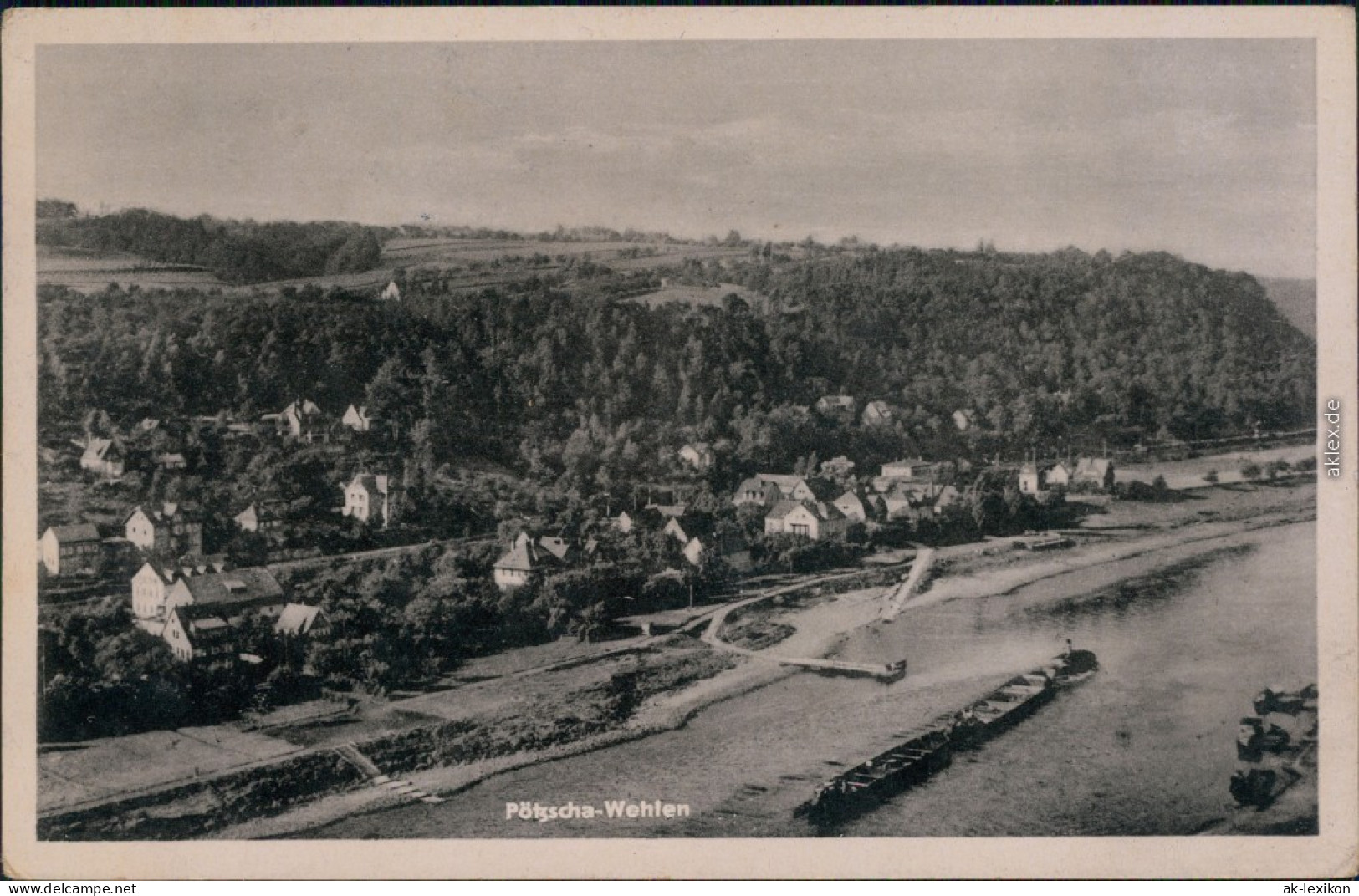 Ansichtskarte Pötzscha-Wehlen Panorama-Ansicht 1954 - Wehlen
