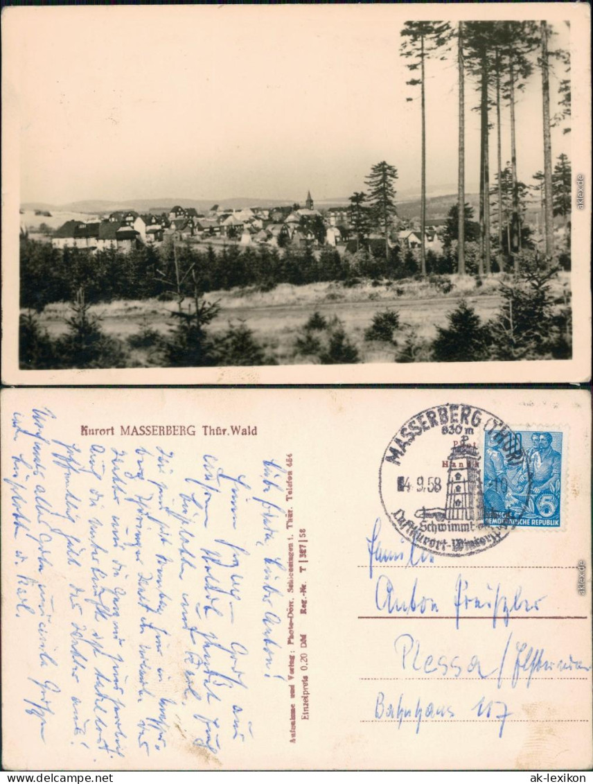 Ansichtskarte Masserberg Panorama-Ansicht 1958 - Masserberg