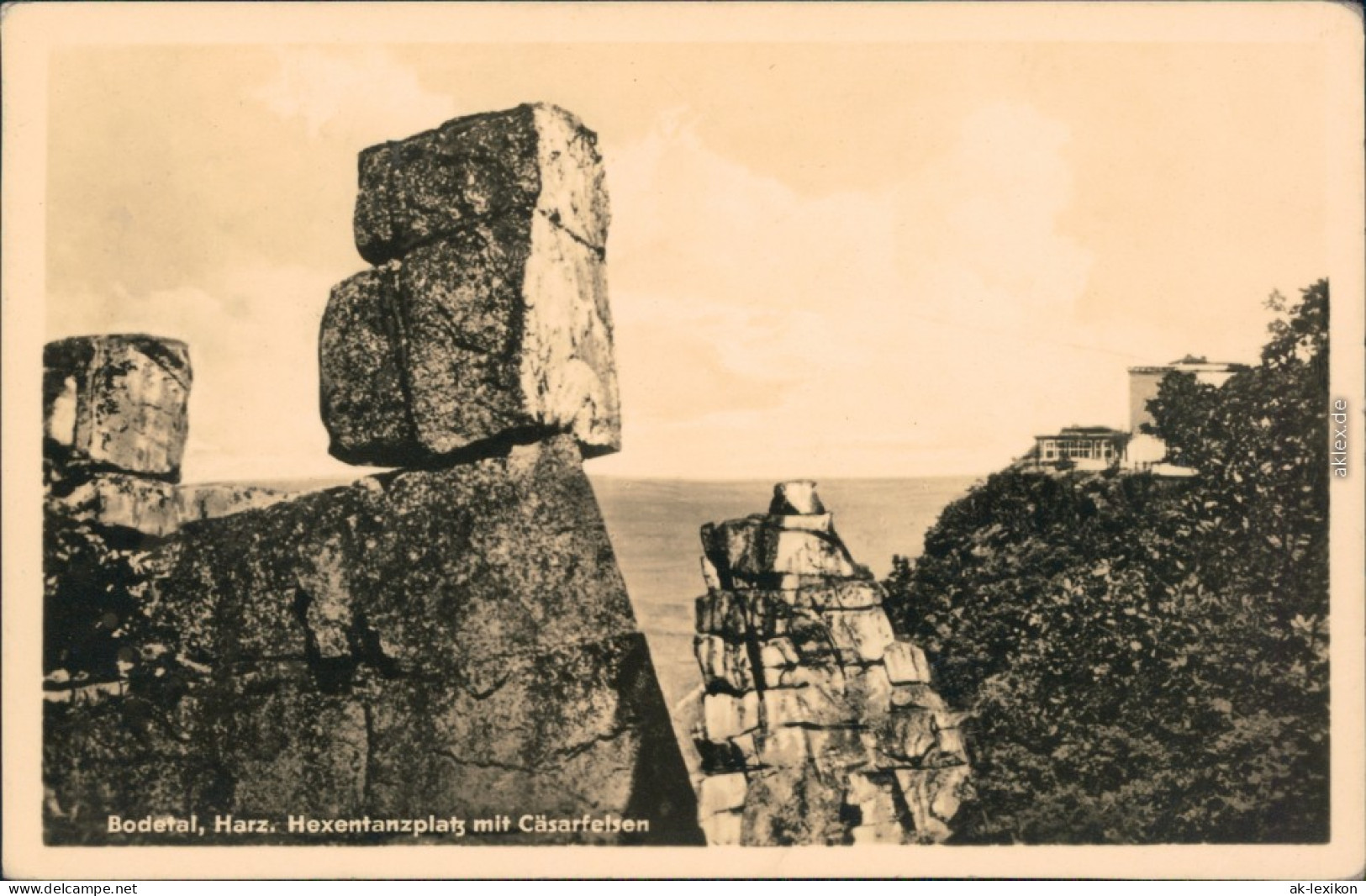 Ansichtskarte Thale (Harz) Hexentanzplatz (Bodetal) Mit Cäsarfelsen 1955 - Sonstige & Ohne Zuordnung