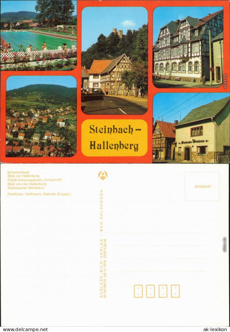 Steinbach-Hallenberg Schwimmbad,  Hallenburg,  Steinbacher Wirtshaus 1987 - Steinbach-Hallenberg