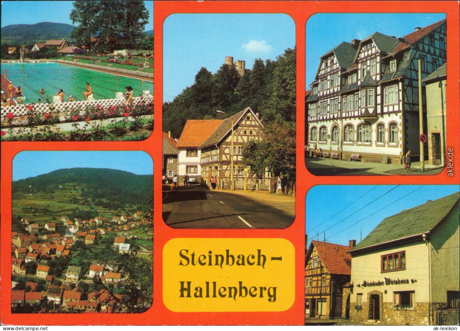 Steinbach-Hallenberg Schwimmbad,  Hallenburg,  Steinbacher Wirtshaus 1987 - Steinbach-Hallenberg