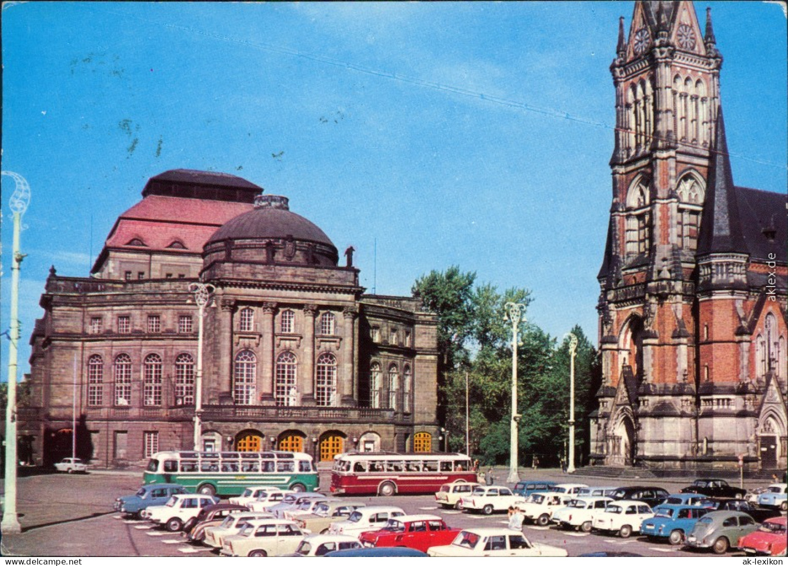 Ansichtskarte Chemnitz Karl-Marx-Stadt Theaterplatz Mit Opernhaus 1969 - Chemnitz