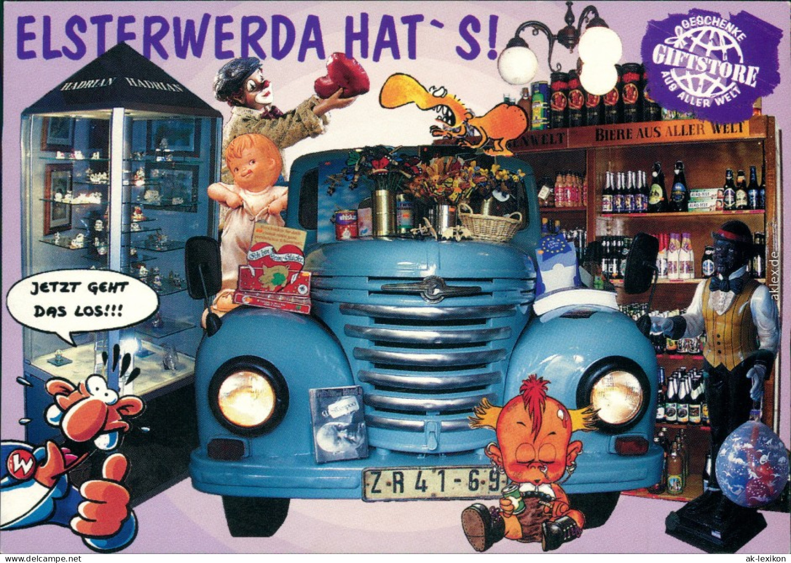Ansichtskarte  Reklame & Werbung - Geschenke Giftstore Elsterwerda 1999 - Werbepostkarten