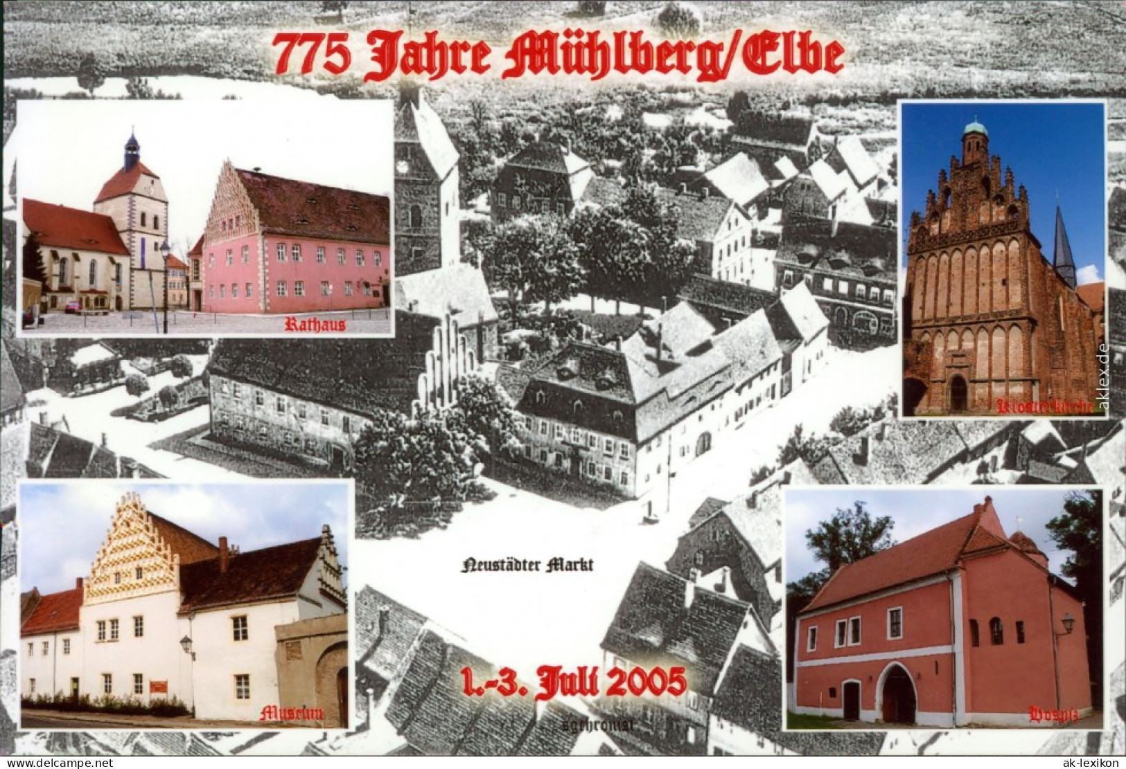 Mühlberg&#47;Elbe Mi&#322;ota Rathaus, Klosterkirche, Museum, Hospiz 1990 - Muehlberg