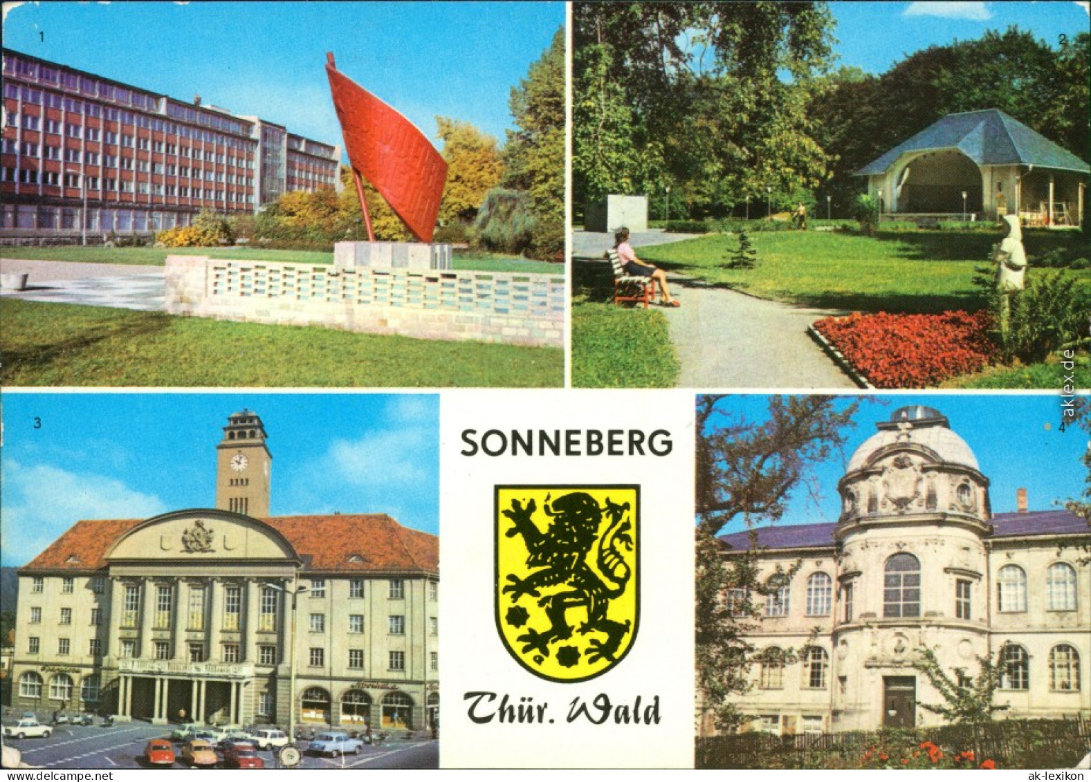 Sonneberg Ehrenmal, Stadtpark, Rathaus, Deutsches Spielzeugmuseum G1982 - Sonneberg