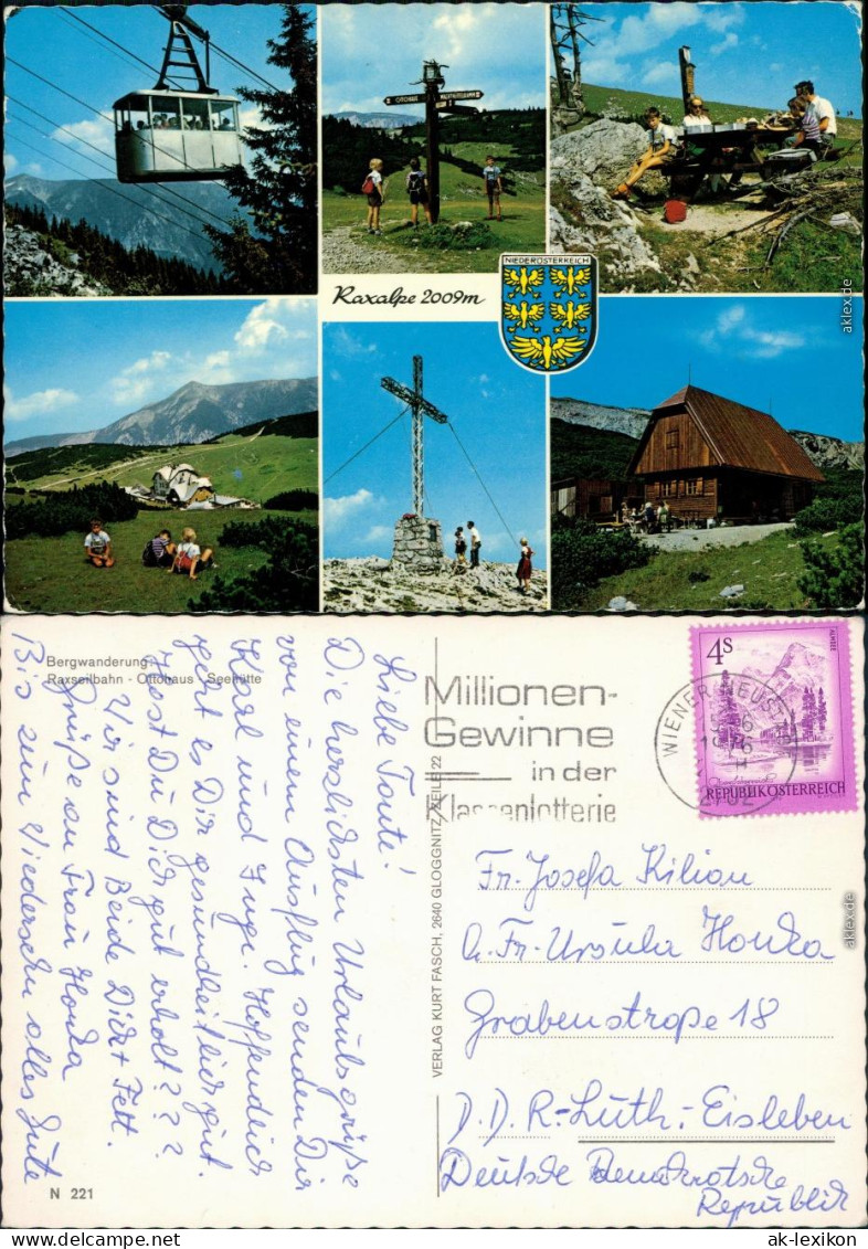 Reichenau An Der Rax Raxseilbahn Mit Gipfelkreuz Und Ottohaus 1976 - Other & Unclassified