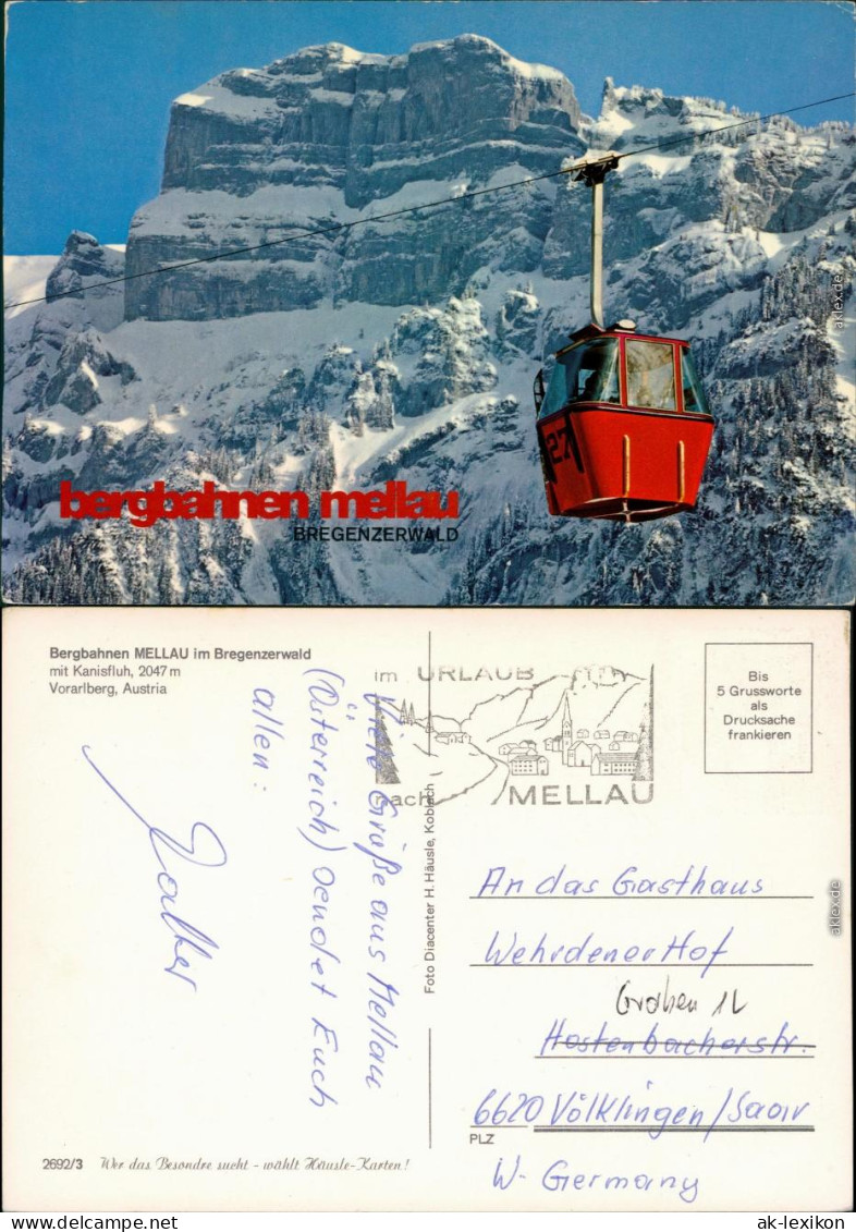 Ansichtskarte Mellau Bergbahn Mit Kanisfluh (2047 M) 1997 - Andere & Zonder Classificatie