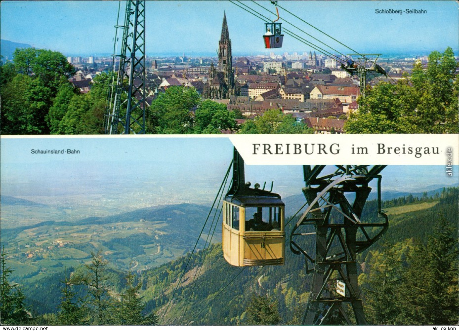 Ansichtskarte Freiburg Im Breisgau Seilbahnen, Panorama-Ansicht 1978 - Freiburg I. Br.