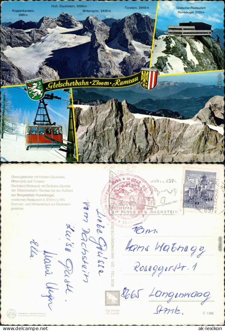 Ramsau Am Dachstein Gosaugletscher Mit Hohen Dachstein,  1970 - Other & Unclassified