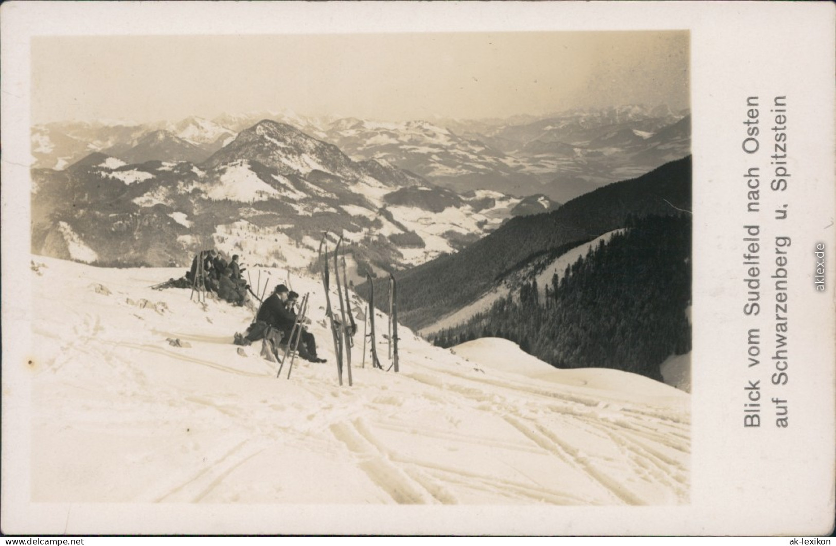 Ansichtskarte  Skifahrer Auf Sudelfeld Mit Schwarzenberg U. Spitzenstein 1928 - Wintersport