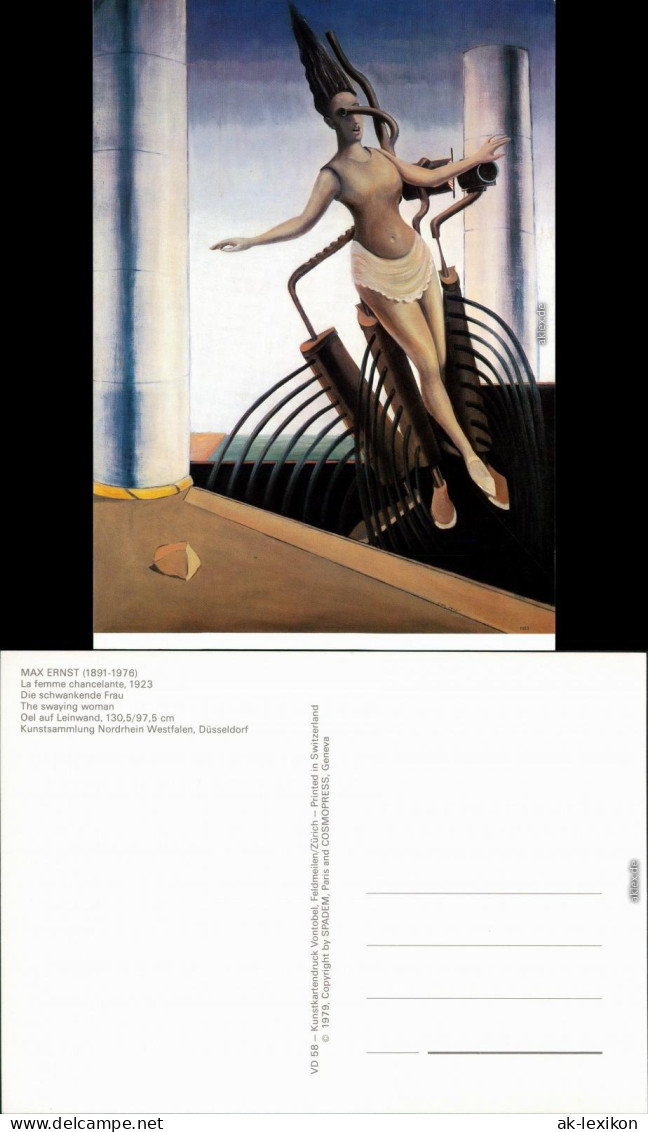 Künstlerkarte: Gemälde V. Max Ernst "Die Schwankende Frau" 1979 - Paintings