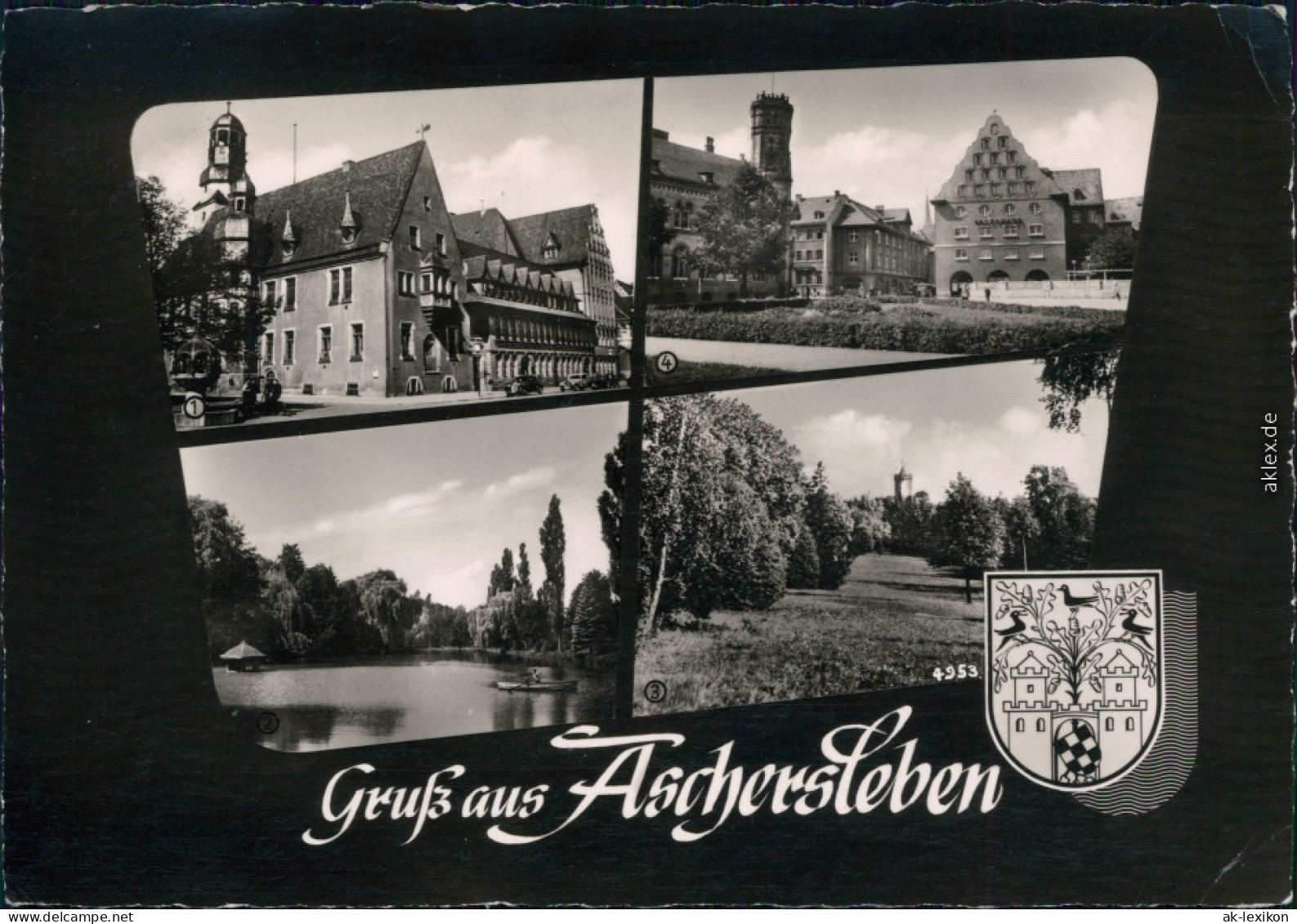 Aschersleben Rathaus, Gondelteich, Westdorfer Warte, Poststraße 1962 - Other & Unclassified