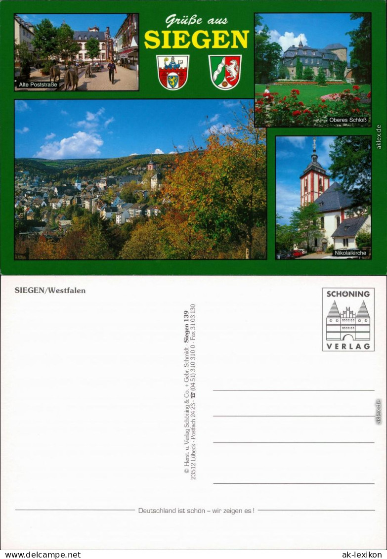 Siegen Alte Poststraße, Oberes Schloß, Nikolaikirche, Panorama 1985 - Siegen