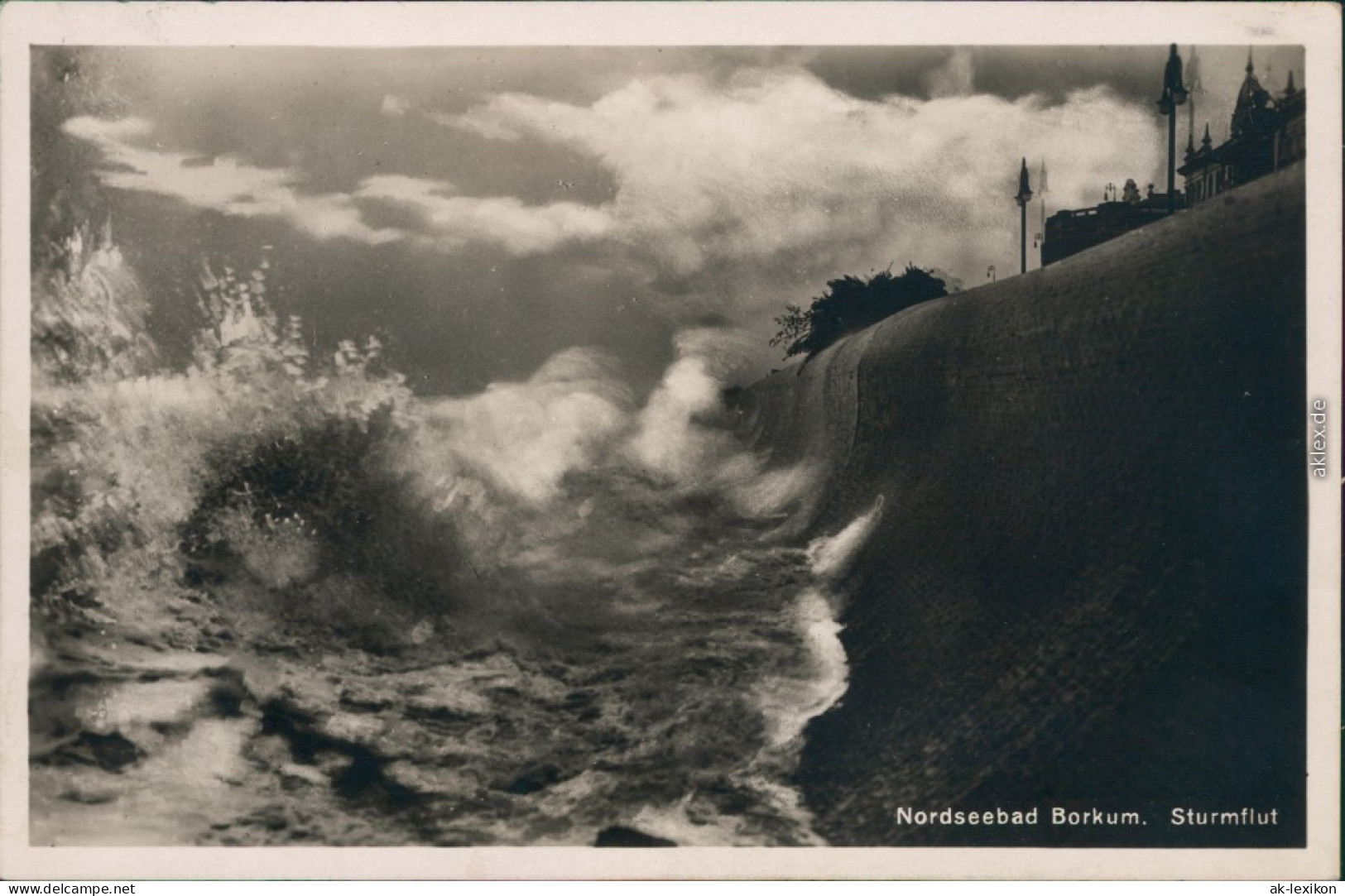 Ansichtskarte Borkum Sturmflut 1929 - Borkum