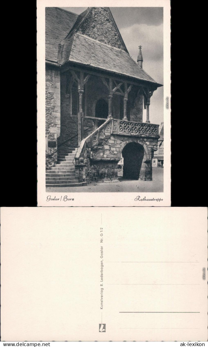 Ansichtskarte Goslar Rathaustreppe 1928 - Goslar