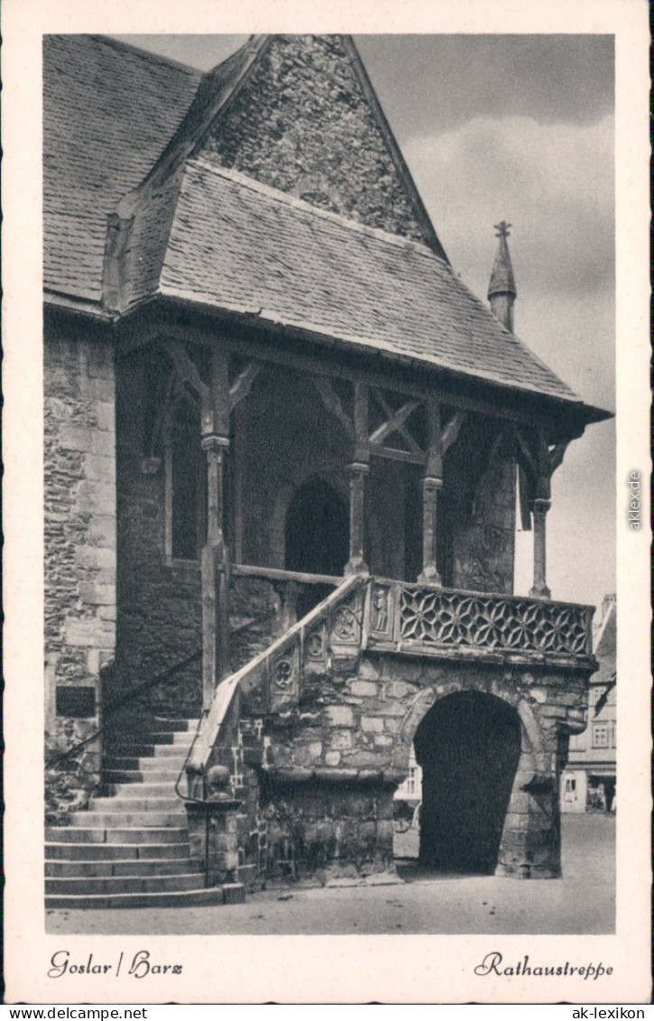 Ansichtskarte Goslar Rathaustreppe 1928 - Goslar