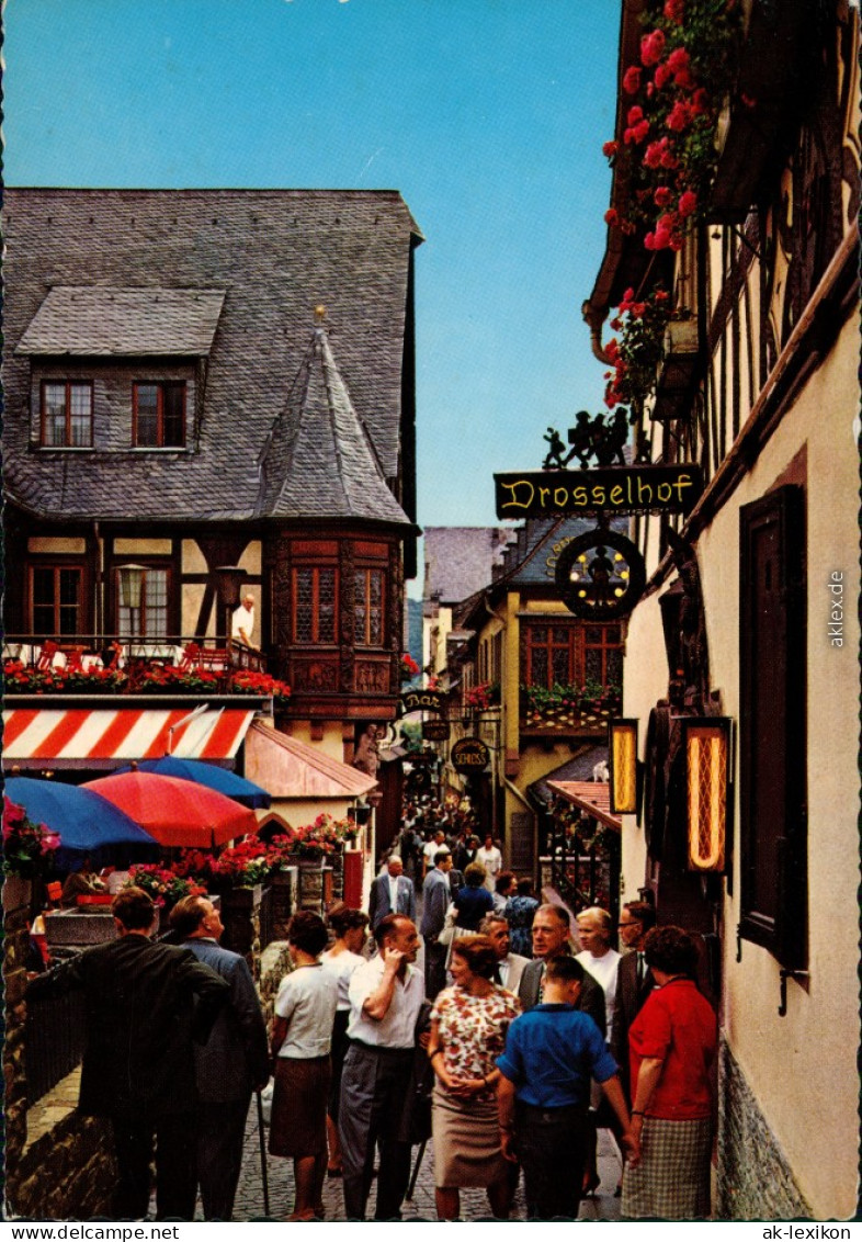 Ansichtskarte Rüdesheim (Rhein) Drosselgasse 1966 - Ruedesheim A. Rh.