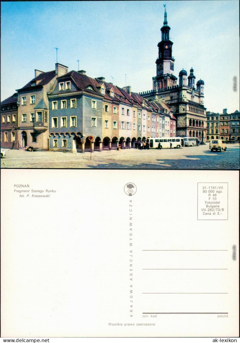 Ansichtskarte Posen Poznań Fragment Starego Rynku Platz 1973 - Pologne