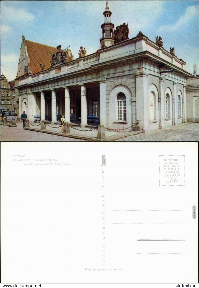 Ansichtskarte Poznan - Posen-Skierniewice Wachhaus/Odwach Am Alten Markt 1971 - Pologne