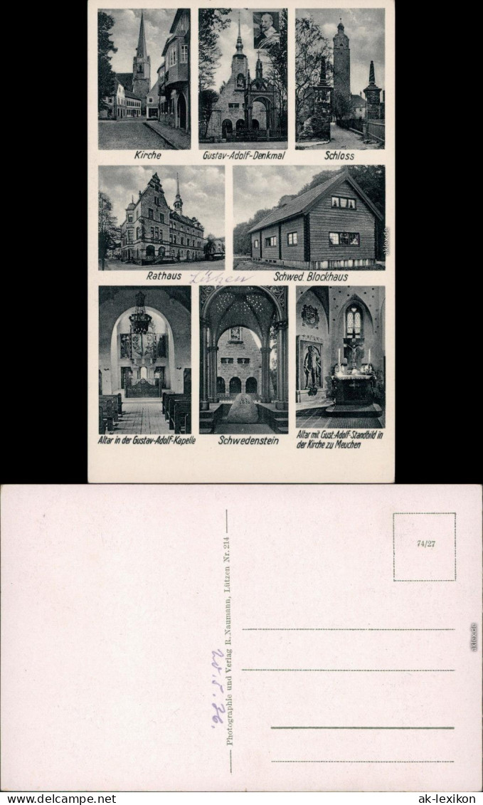 Lützen-Wiesengrund Kirche, Schloss, Rathaus, Denkmal, Schwedenstein 1936 - Other & Unclassified