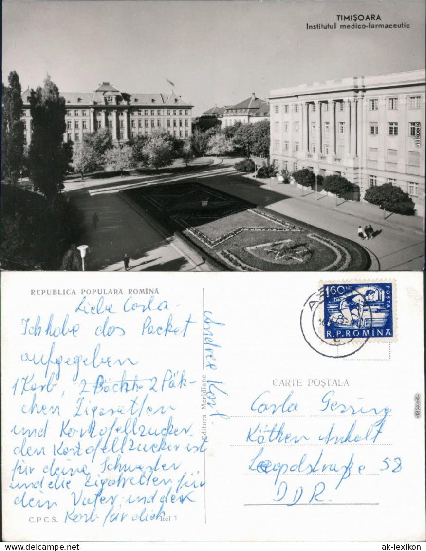Ansichtskarte Timisora Universität - Medizinische Fakultät 1963 - Roemenië
