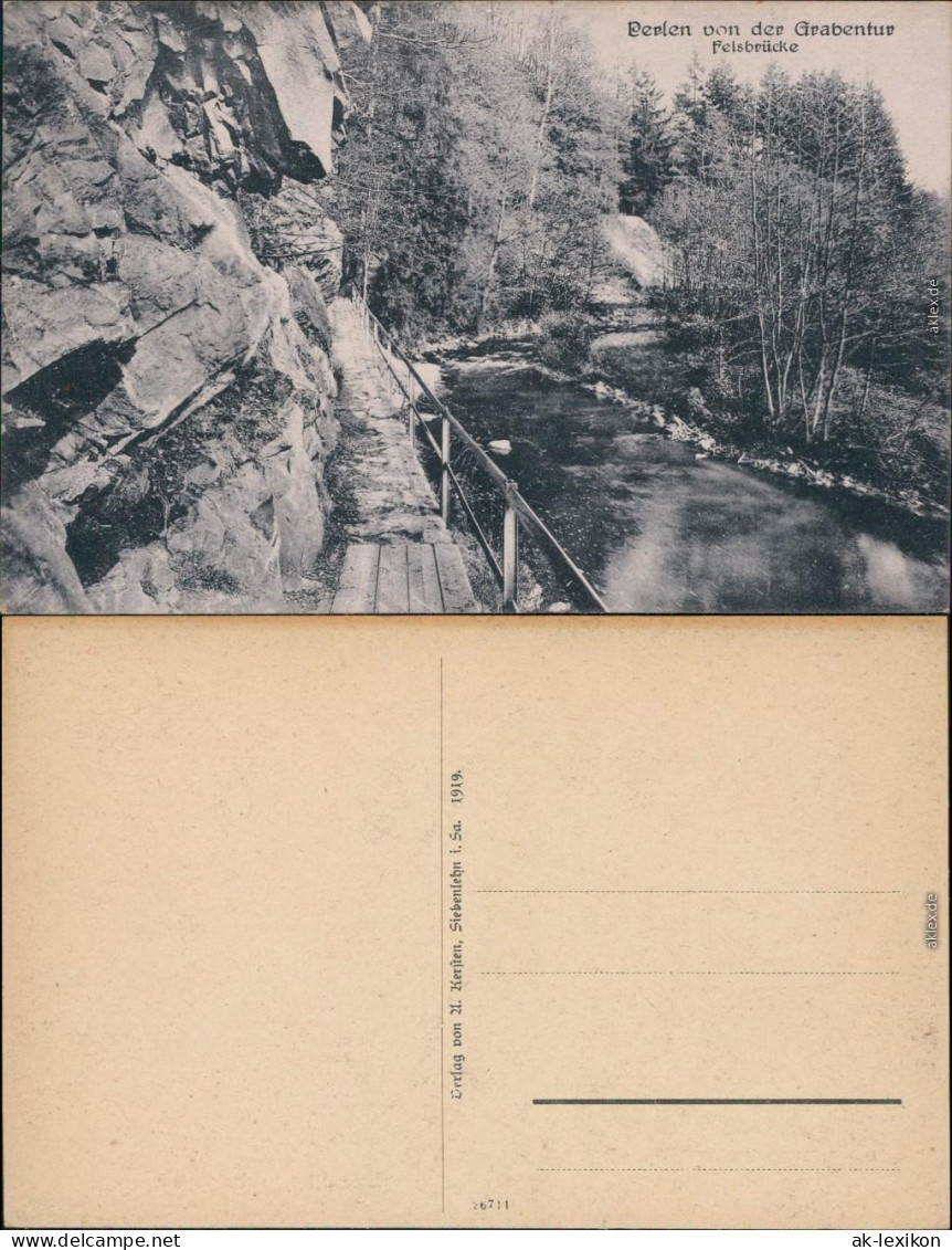 Ansichtskarte Reinsberg (Sachsen) Grabentur - Felsbrücke 1919  - Reinsberg (Sachsen)