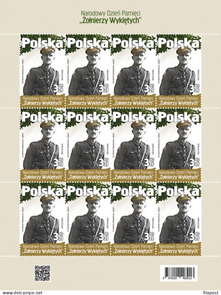 Poland 2024 / National Day Of Remembrance Of The Wyklętych Soldiers, Army, WW2, Resistance / MNH** Full Sheet Of Stamps - Guerre Mondiale (Seconde)