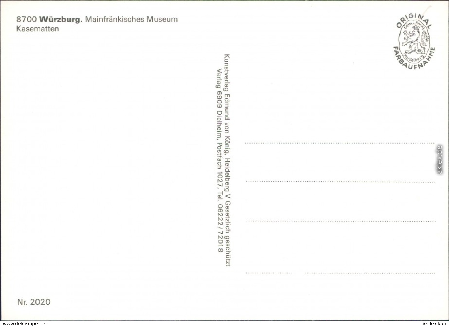 Ansichtskarte Würzburg Mainfränkisches Museum - Kasematten 1995 - Würzburg