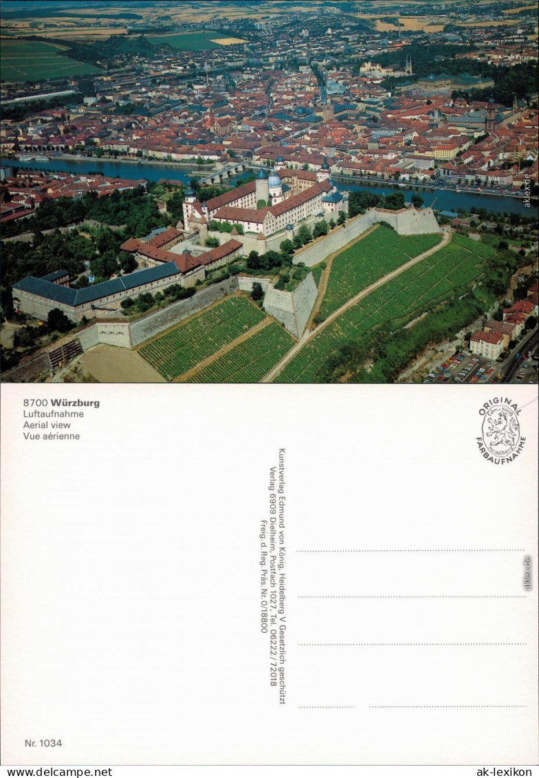 Ansichtskarte Würzburg Luftbild 1990 - Würzburg