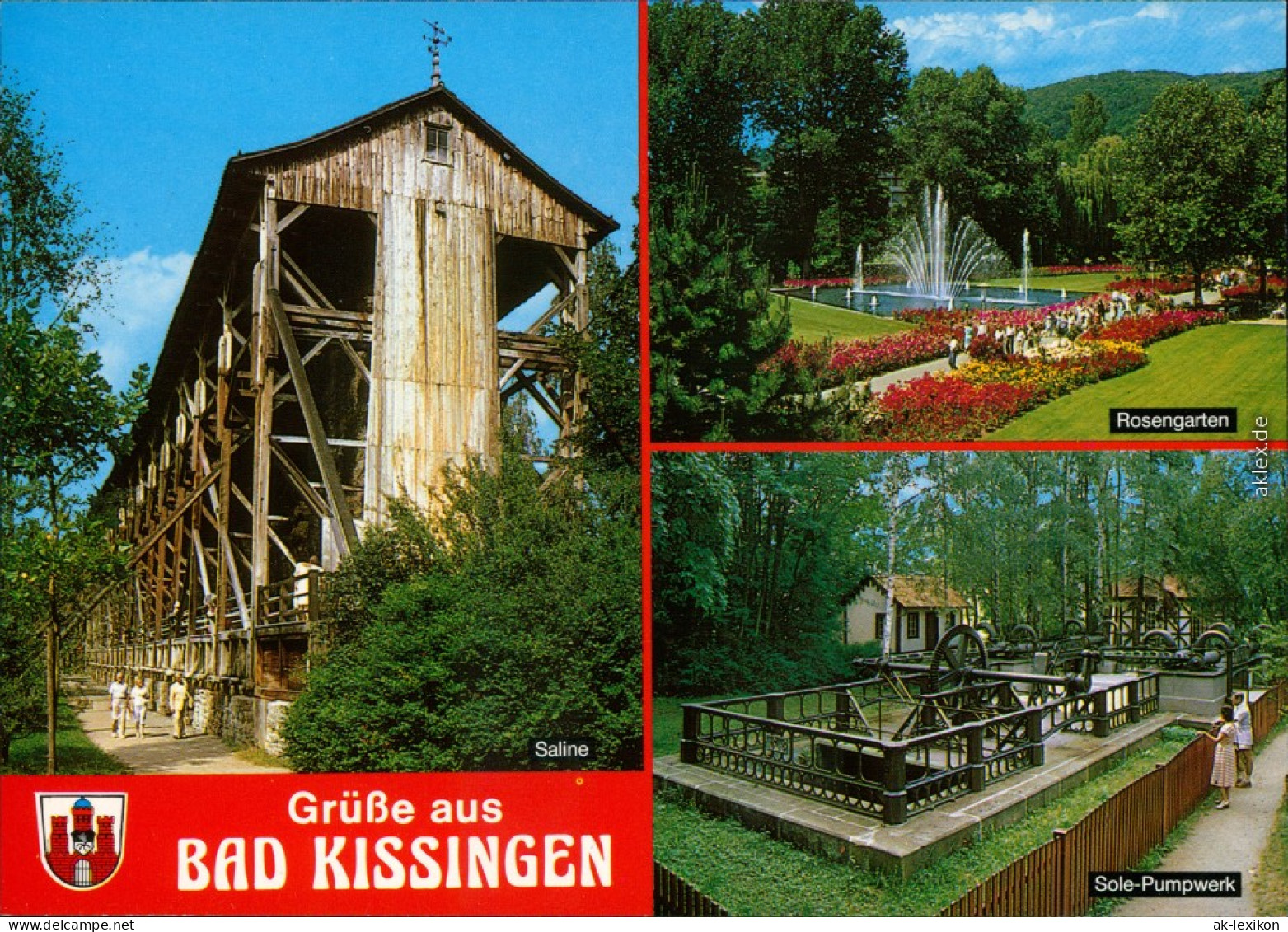 Ansichtskarte Bad Kissingen Gradierwerk, Rosengarten, Sole-Pumpwerk 1985 - Bad Kissingen