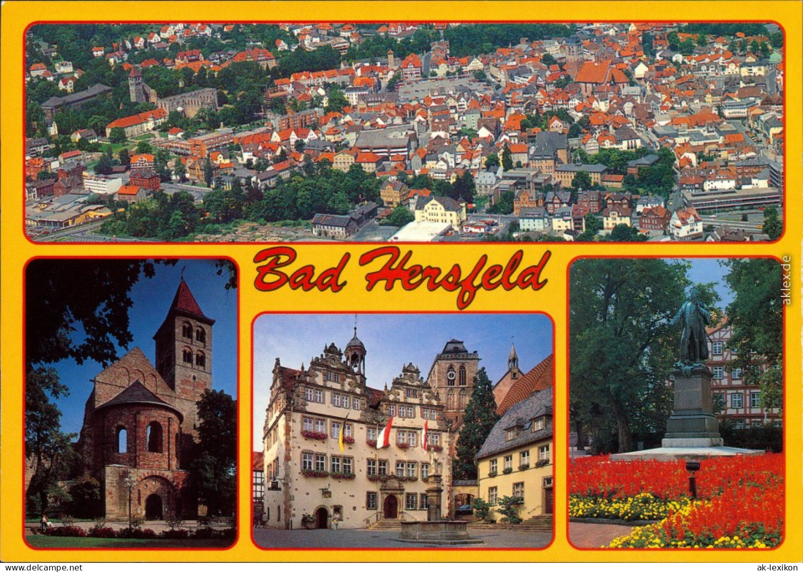 Bad Hersfeld Innenstadt, Stiftsruine, Rathaus, Linggdenkmal, Brunnen 1995 - Bad Hersfeld