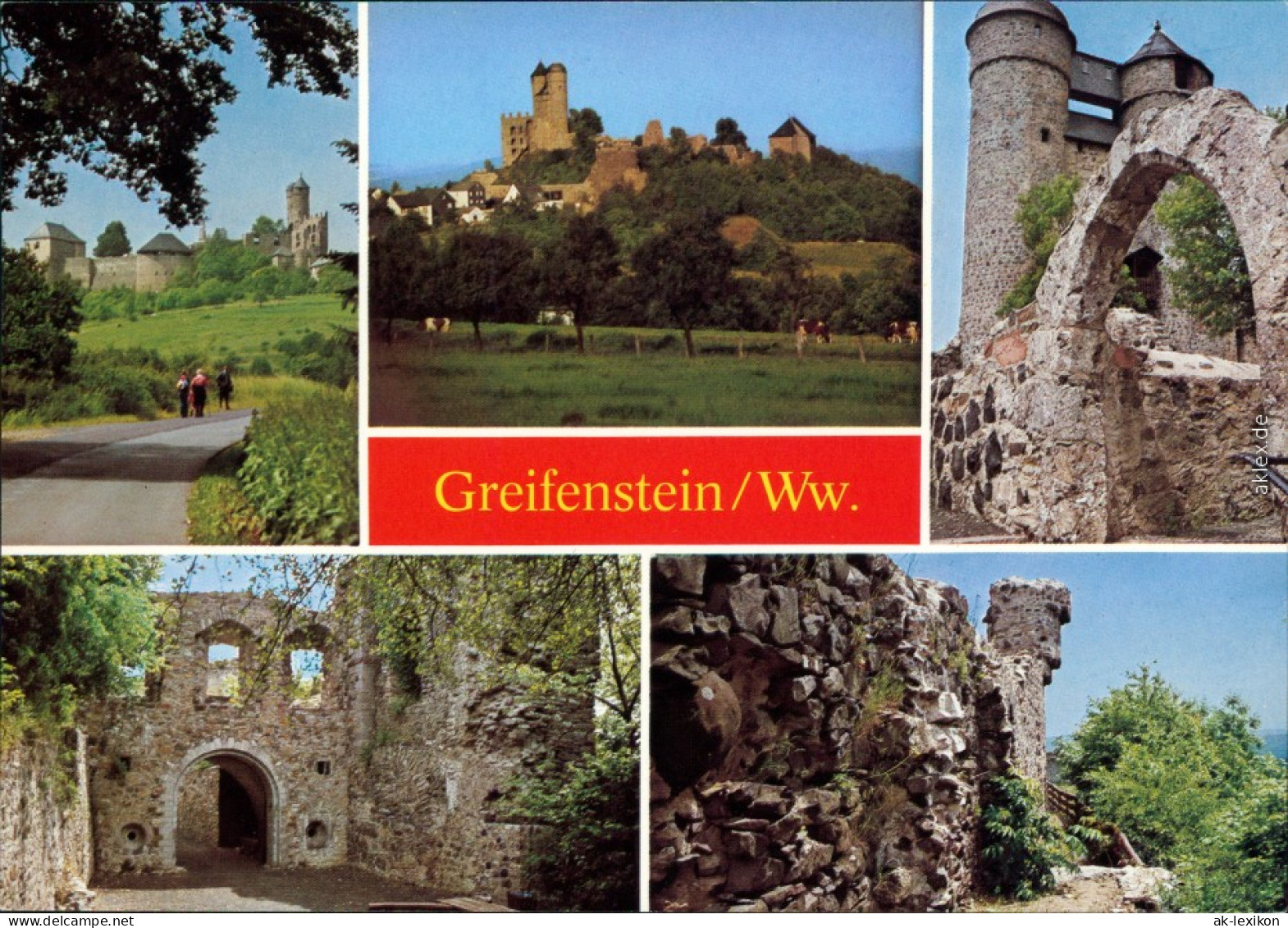 Greifenstein (Hessen) Panorama, Gotisches Tor, Türme, Süd-Portal . 1990 - Other & Unclassified