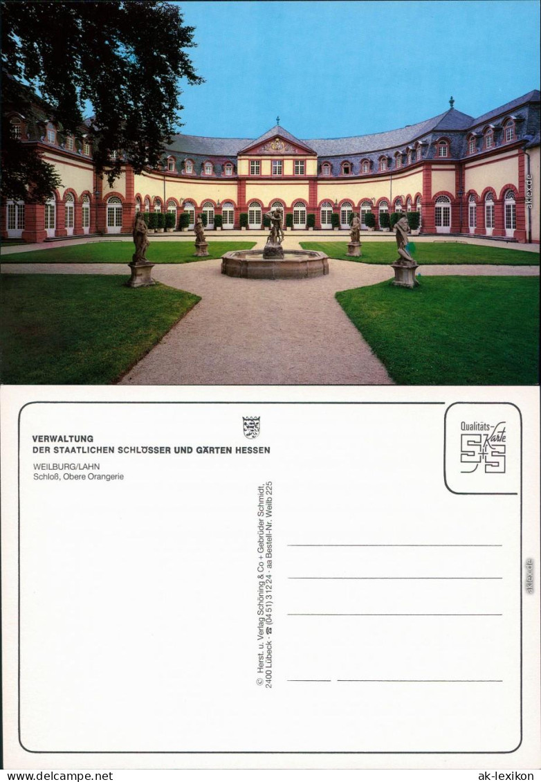 Ansichtskarte Weilburg (Lahn) Schloß - Obere Orangerie 3 1990 - Weilburg