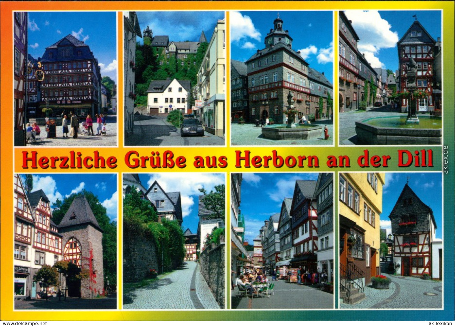 Ansichtskarte Herborn Gasse, Brunnen, Fachwerkhäuser 1985 - Other & Unclassified