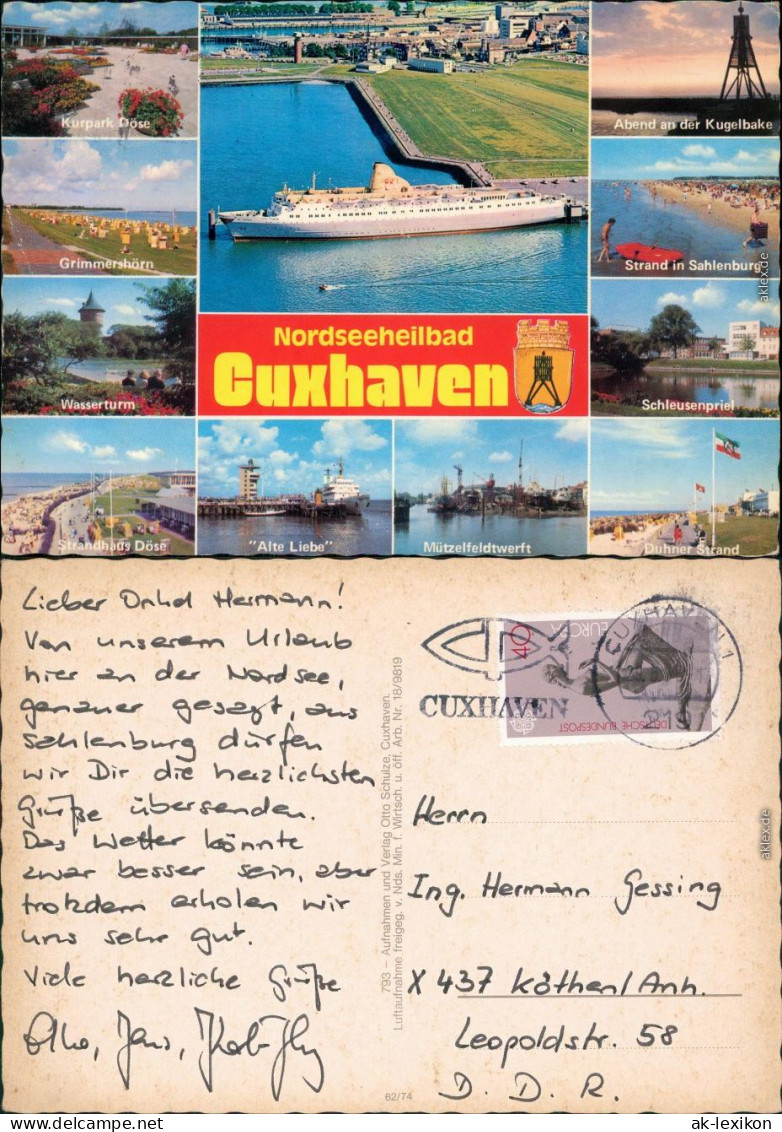 Duhnen-Cuxhaven Kurpark, Wasserturm, Strand, Hafen, Schleusenpriel 1975 - Cuxhaven