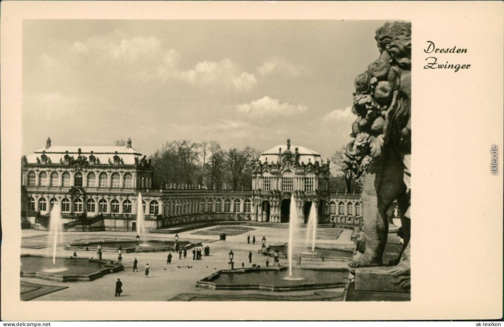 Ansichtskarte Innere Altstadt-Dresden Dresdner Zwinger Mit Springbrunnen 1957 - Dresden