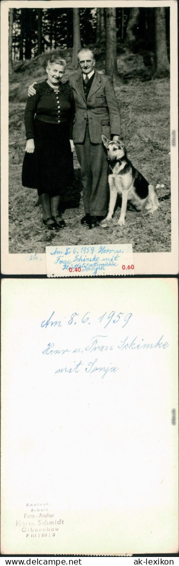  Menschen/Soziales Leben - Liebespaare Mit Schäferhund 1959 Privatfoto - Koppels