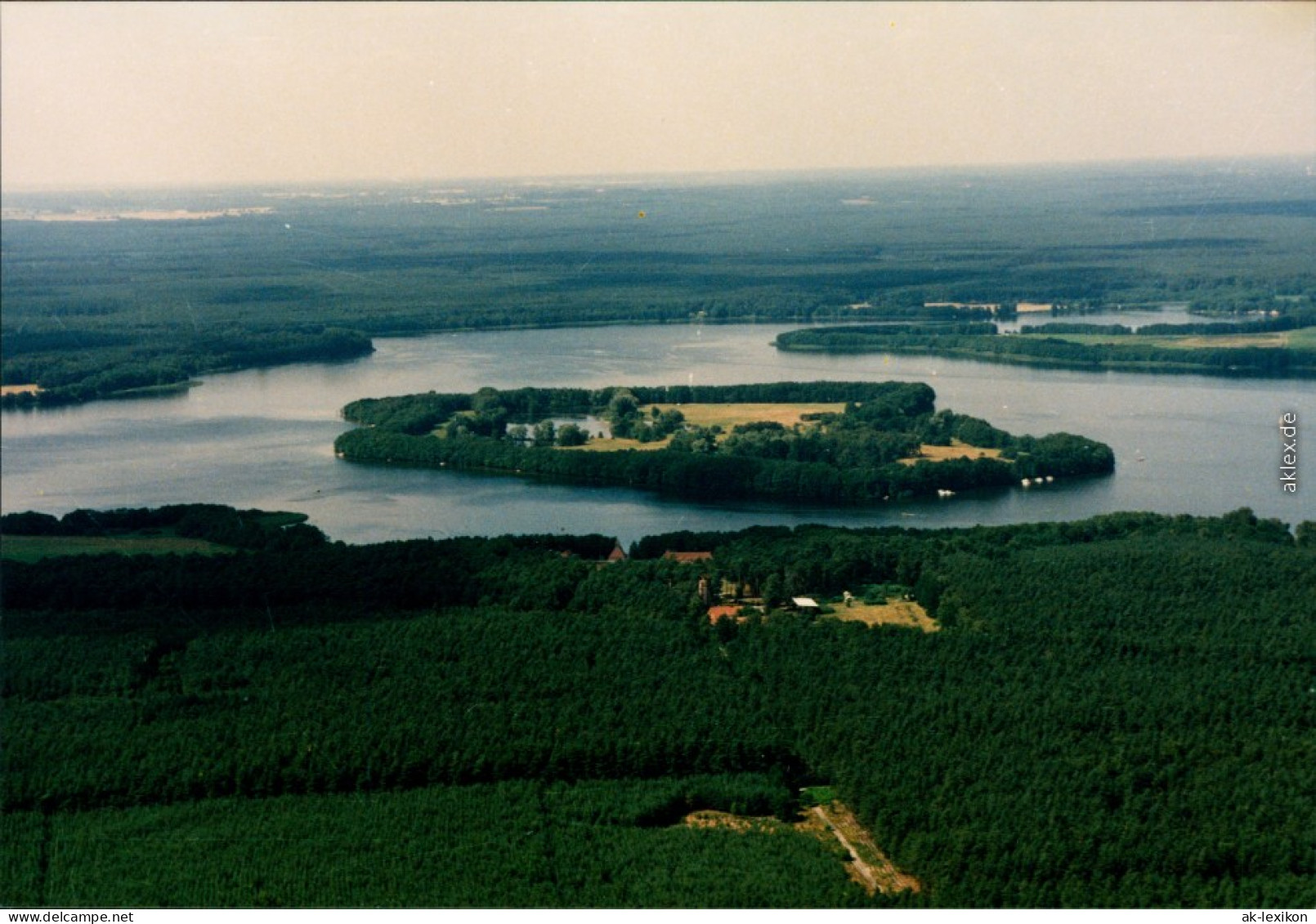 Foto Lindow (Mark) Luftbild Gudelacksee Insel 1996 Privatfoto  - Lindow