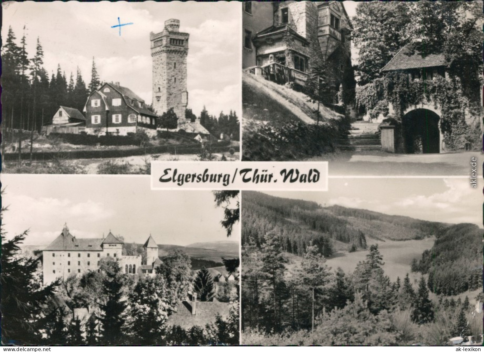 Ansichtskarte Elgersburg Hohe Warte, Schloss, Landschaft 1964 - Elgersburg