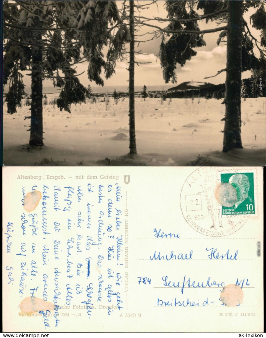 Ansichtskarte Altenberg (Erzgebirge) Wald, Blick Auf Die Stadt, Geising 1961 - Altenberg