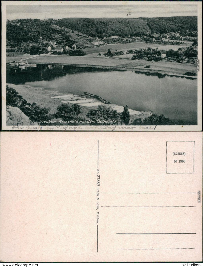 Ansichtskarte Diesbar (Elbe)-Nünchritz (Elbe) Blick Auf Den Ort 1939 - Diesbar-Seusslitz