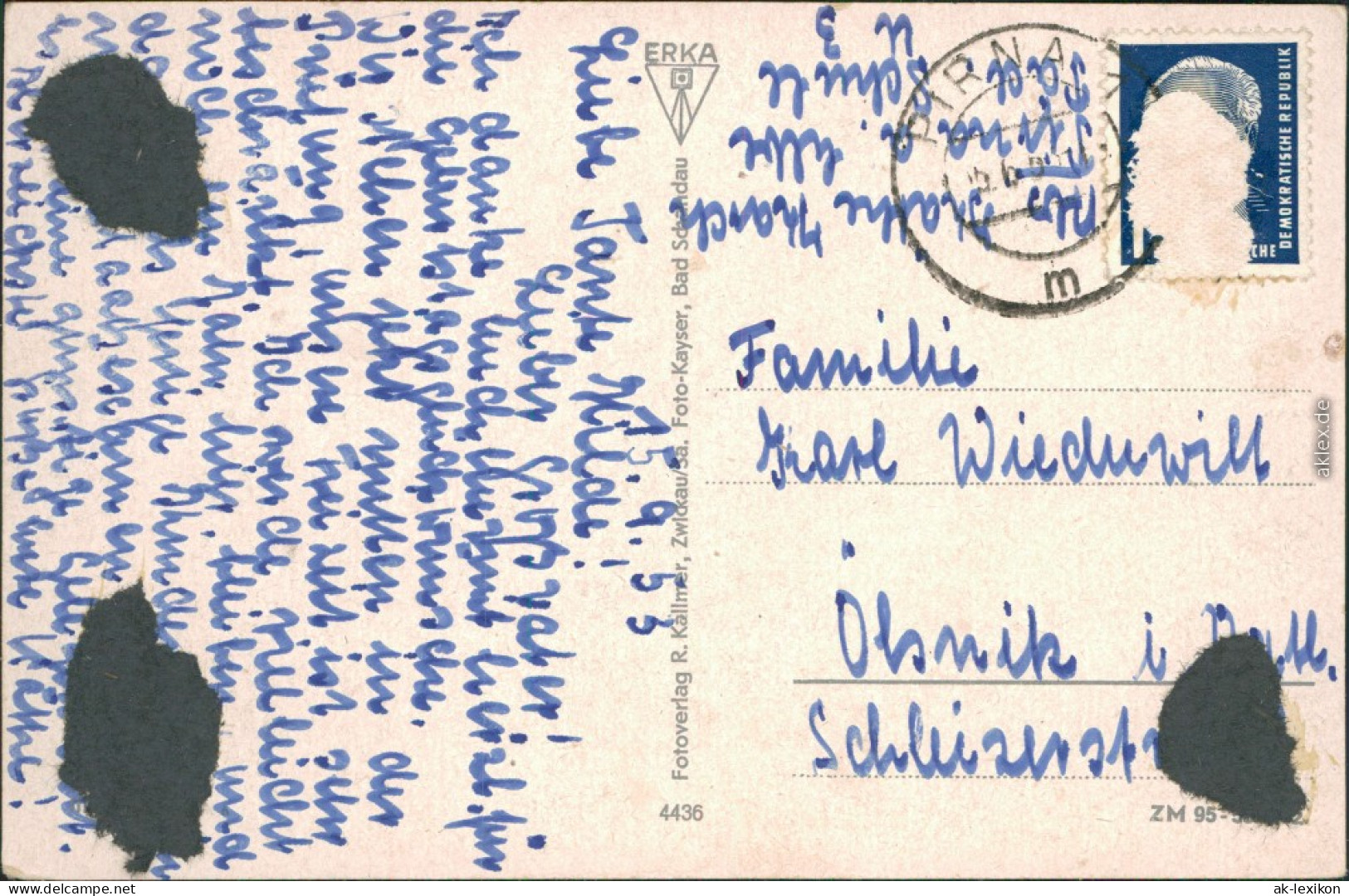 Ansichtskarte Postelwitz-Bad Schandau Straße, Sieben-Brüder-Häuser 1953 - Bad Schandau