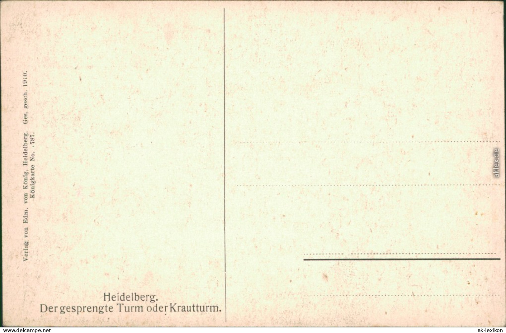 Heidelberg Heidelberger Schloss - Der Gesprengte Turm / Krautturm 1914 - Heidelberg