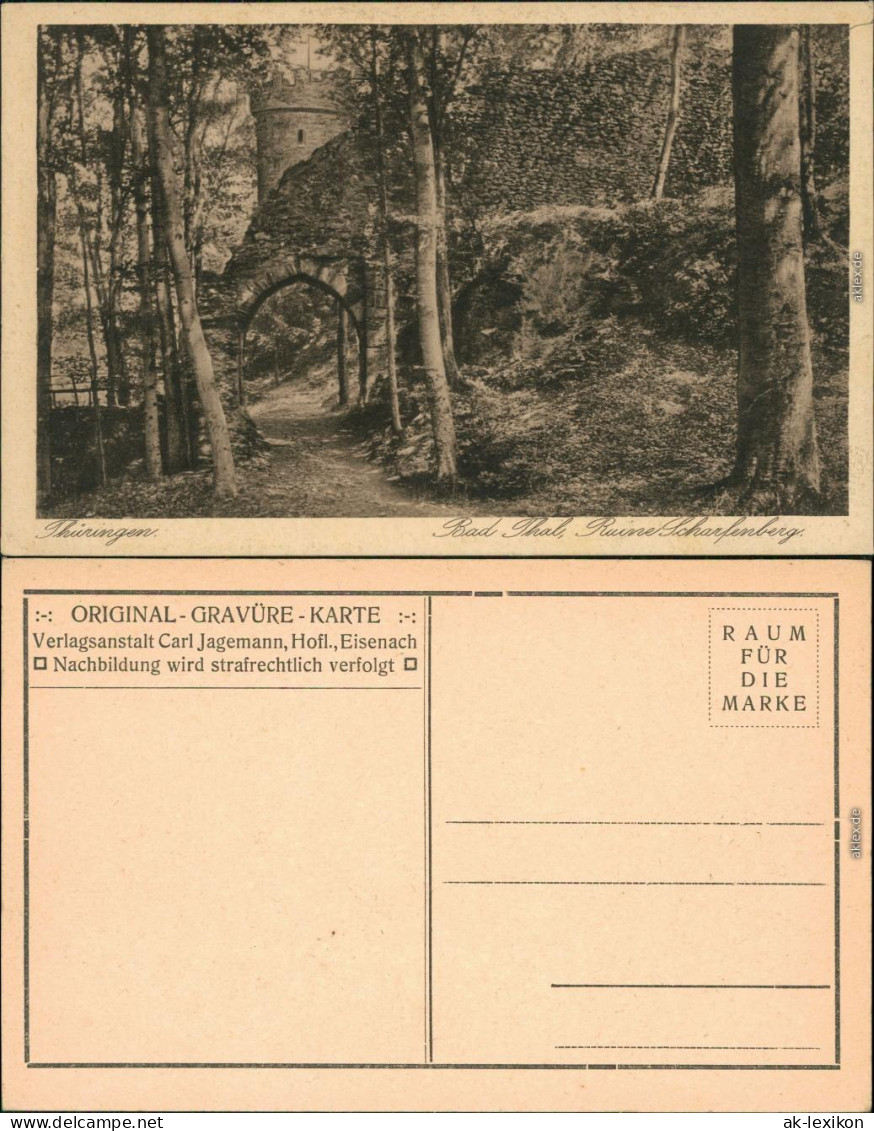 Ansichtskarte Bad Thal-Ruhla Ruine Im Wald 1929 - Other & Unclassified