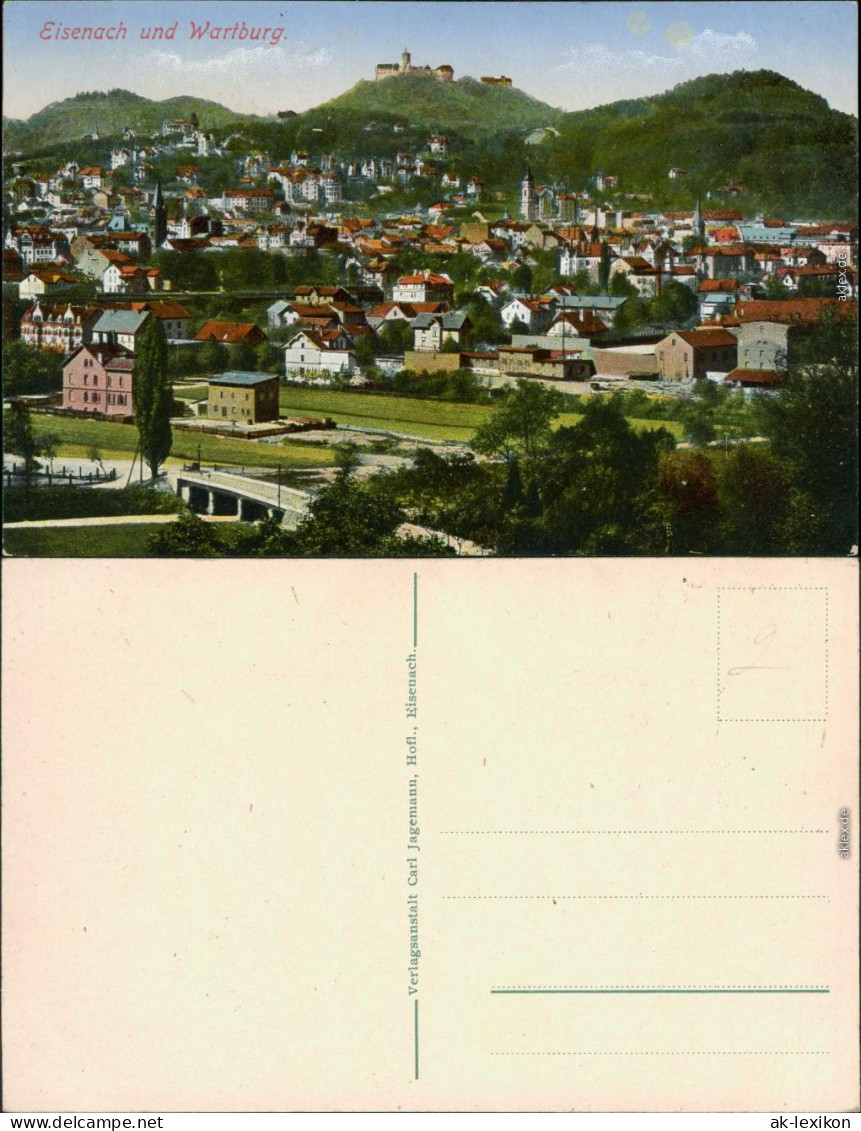 Ansichtskarte Eisenach Wartburg Mit Panorama Vom Ort 1914 - Eisenach