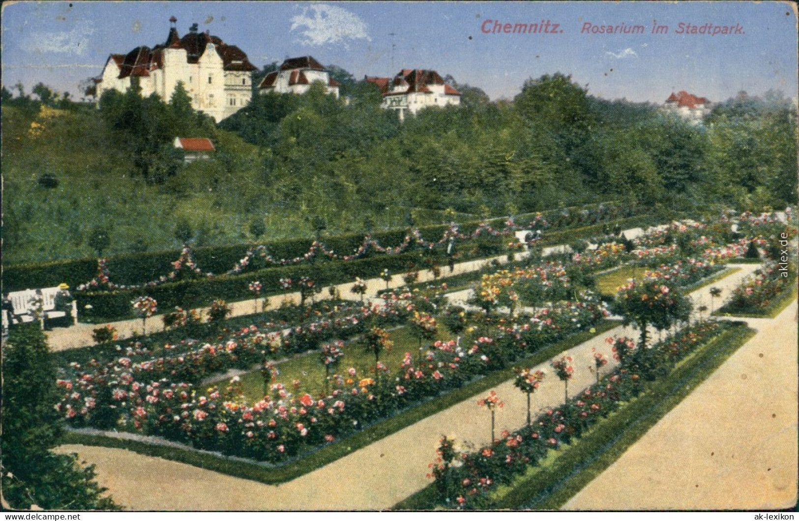 Ansichtskarte Chemnitz Rosarium Im Stadtpark 1917 - Chemnitz