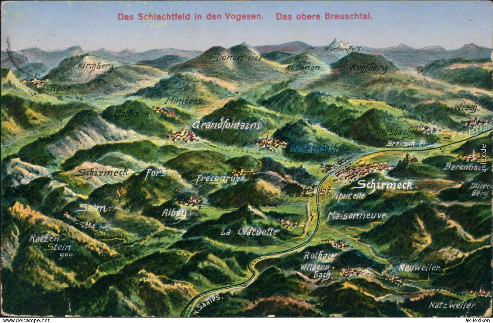 Ansichtskarte  Landkarten-Ansichtskarte - Das Schlachtfeld In Den Vogesen 1912 - Cartes Géographiques