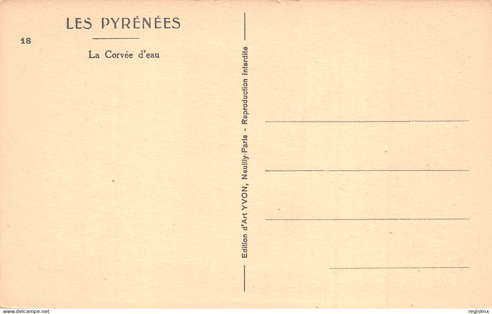 64-PANORAMA DES PYRENEES-LA CORVEE D EAU-N°354-E/0243 - Autres & Non Classés